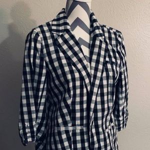 ModCloth Black and White Checkered Blazer Sz. L